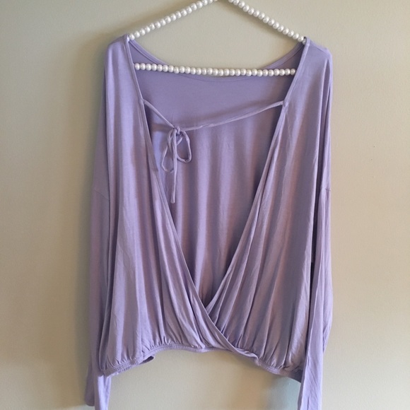JoyLab Tops - NWT joy lab lavender long sleeve  w/ open back XXL